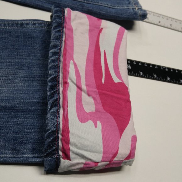 Cabela's 919245 Boot Cut Jeans Girls 10 Pink Flannel Lined Low Rise B169 - Picture 9 of 9